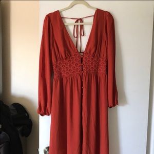 Gorgeous rust orange maxi dress